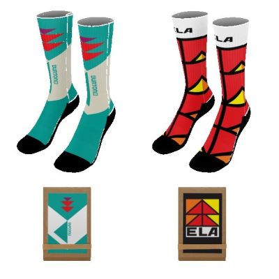 19" Dye-Sublimated Socks (Pair) with Trifold Packaging-1